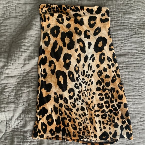 Velvet Leopard Print Mini Dress - Picture 1 of 2